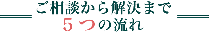 ご相談から解決まで５つの流れ